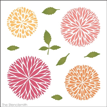 8680 - Dahlia Blooms - The Stencilsmith