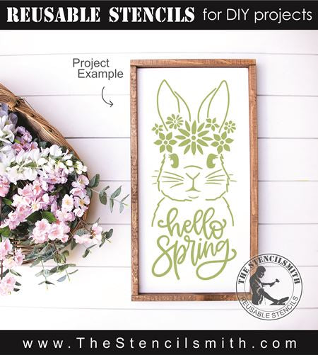 8693 - hello spring bunny - The Stencilsmith