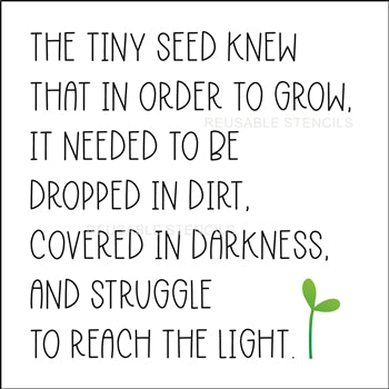the tiny seed knew stencil