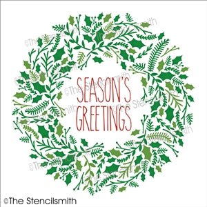 7081 - Season's Greetings wreath - The Stencilsmith